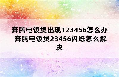 奔腾电饭煲出现123456怎么办 奔腾电饭煲23456闪烁怎么解决